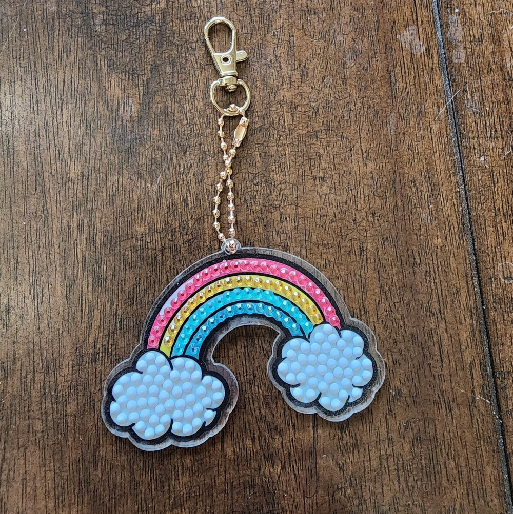 Rainbow Cloud Keychain for Kids